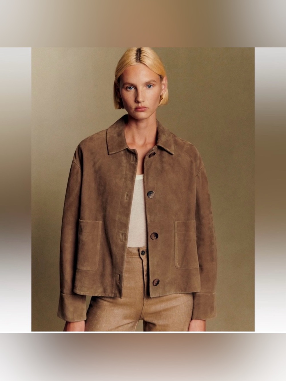 Sezane Suede Goat Leather Mia Jacket Fall Coat Size 36/ US 4